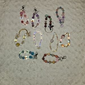 Colorful Beaded Charm Bracelet Phone Charms